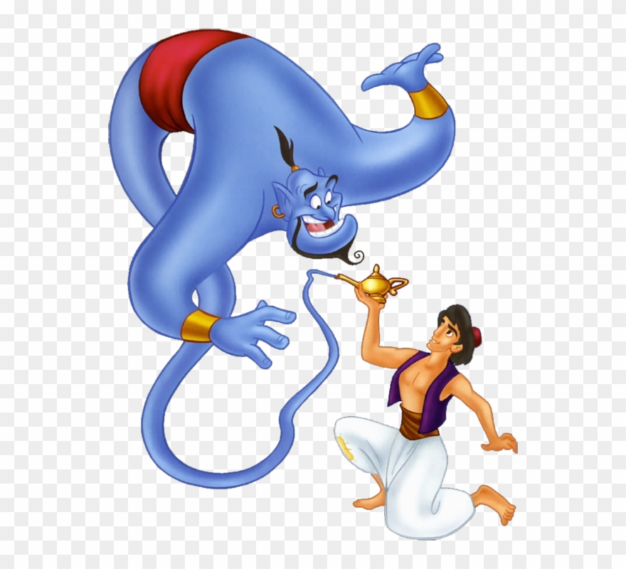 Genie Cliparts - Aladdin And Genie Lamp - Png Download