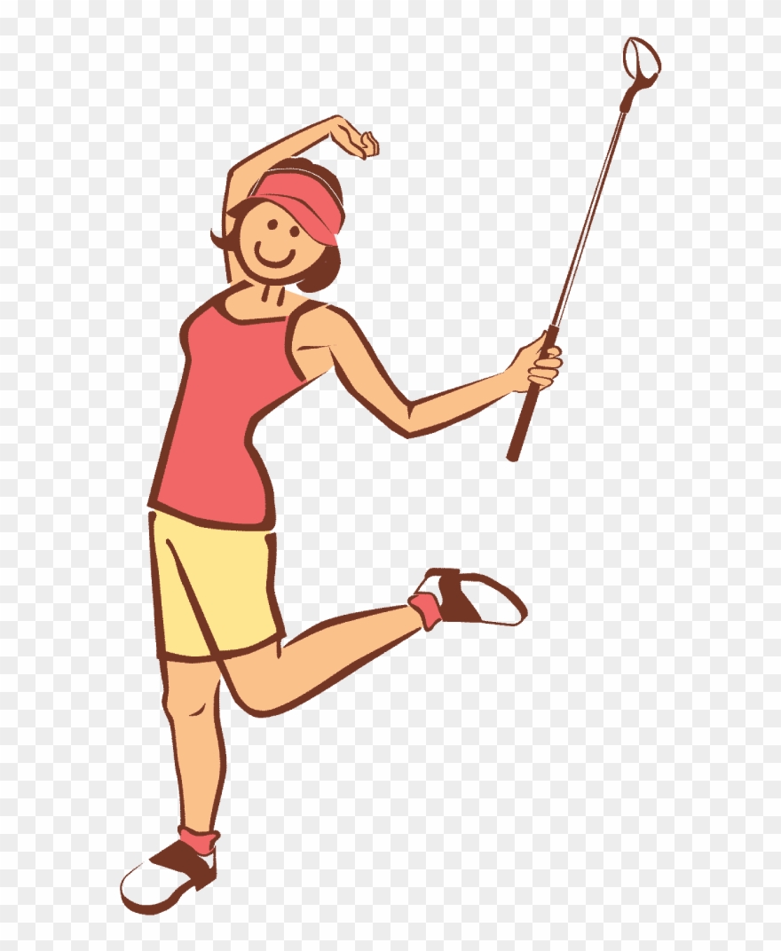 Picture Of A Golfer - Female Golfer Cartoon Png Clipart