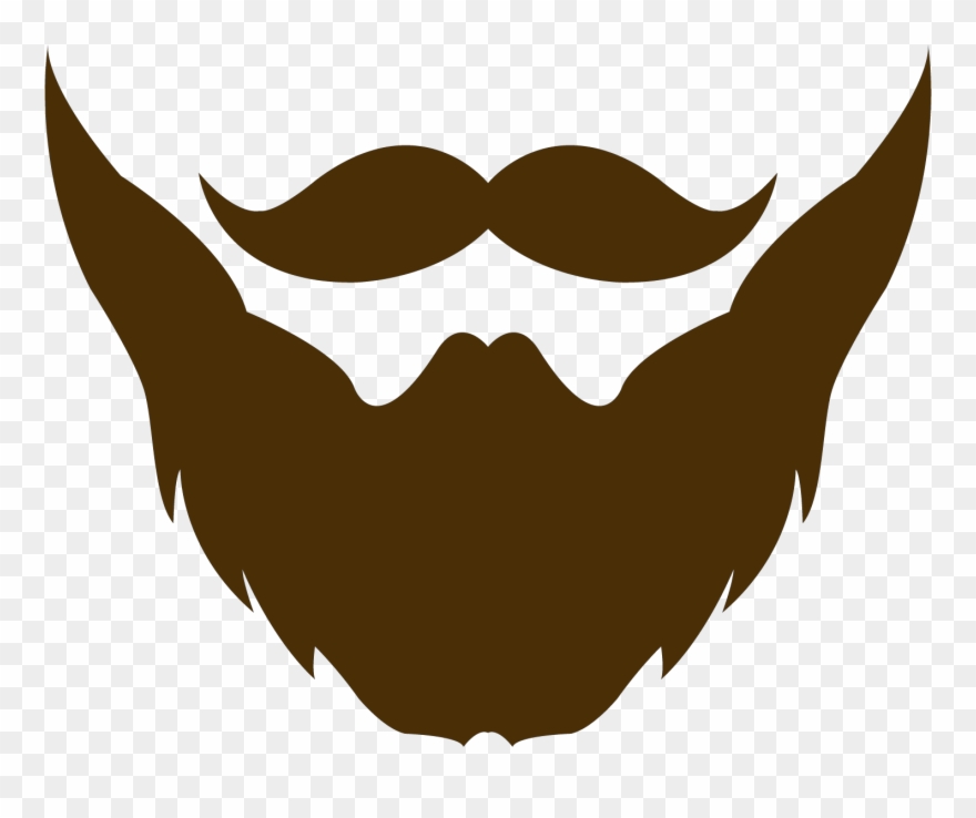 Beard Clipart Brown Beard - Moustache And Beard Logo - Png Download