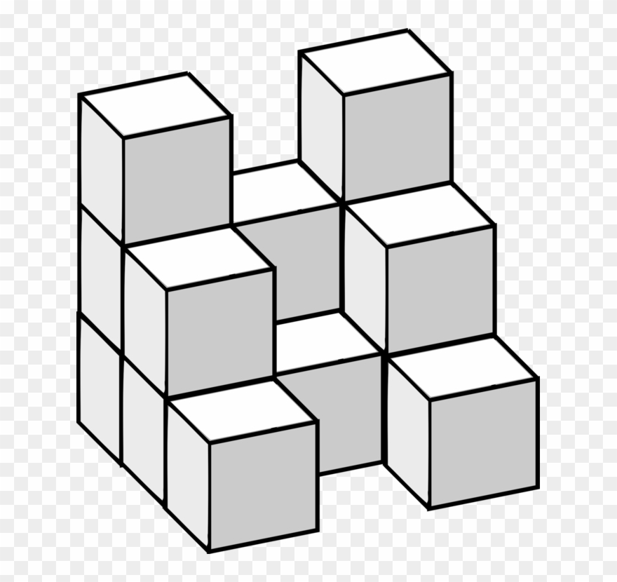 Line Rectangle Geometry Prism - Hidden Cubes Clipart