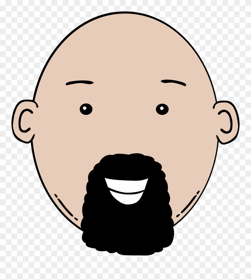 Man Face Cartoon Clip Art - Bald Man With Beard Clipart - Png Download
