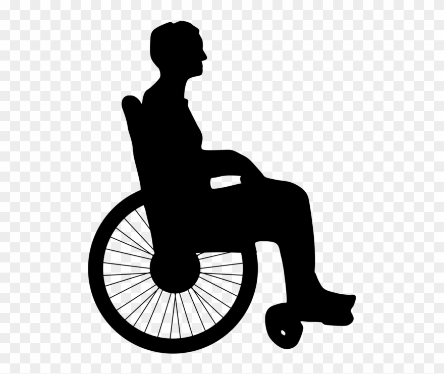 Wheelchair Disability Silhouette Man Old Age - Old Woman In Wheel Chair Clipart - Png Download