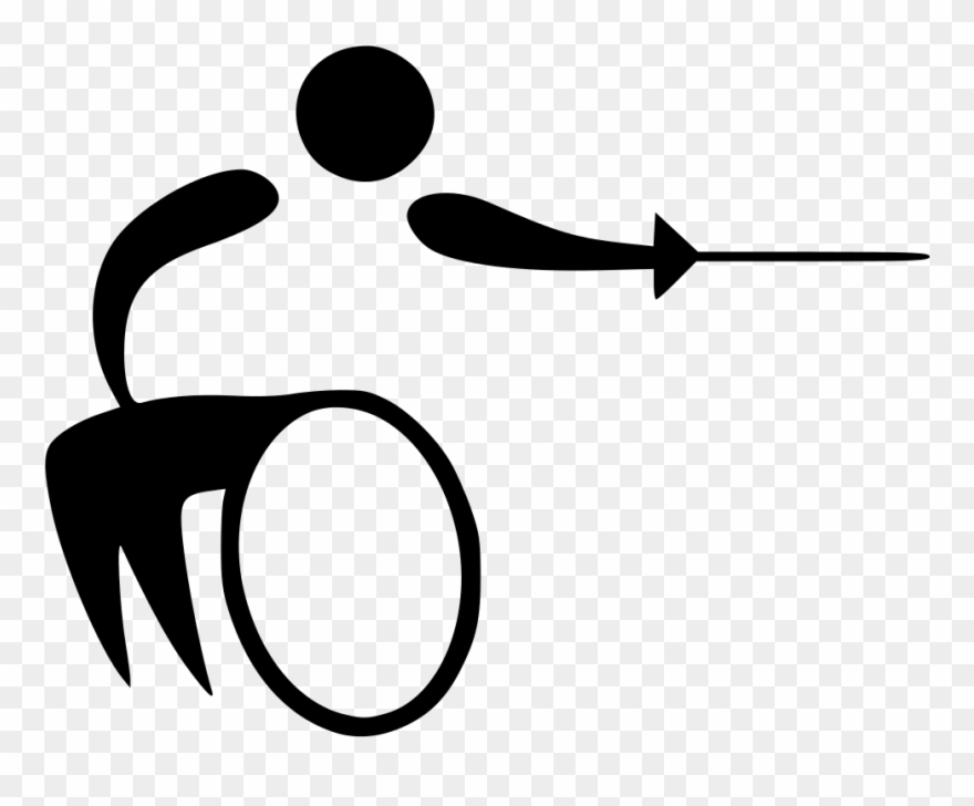 Wheelchair Fencing Pictogram - Esgrima En Silla De Ruedas Clipart