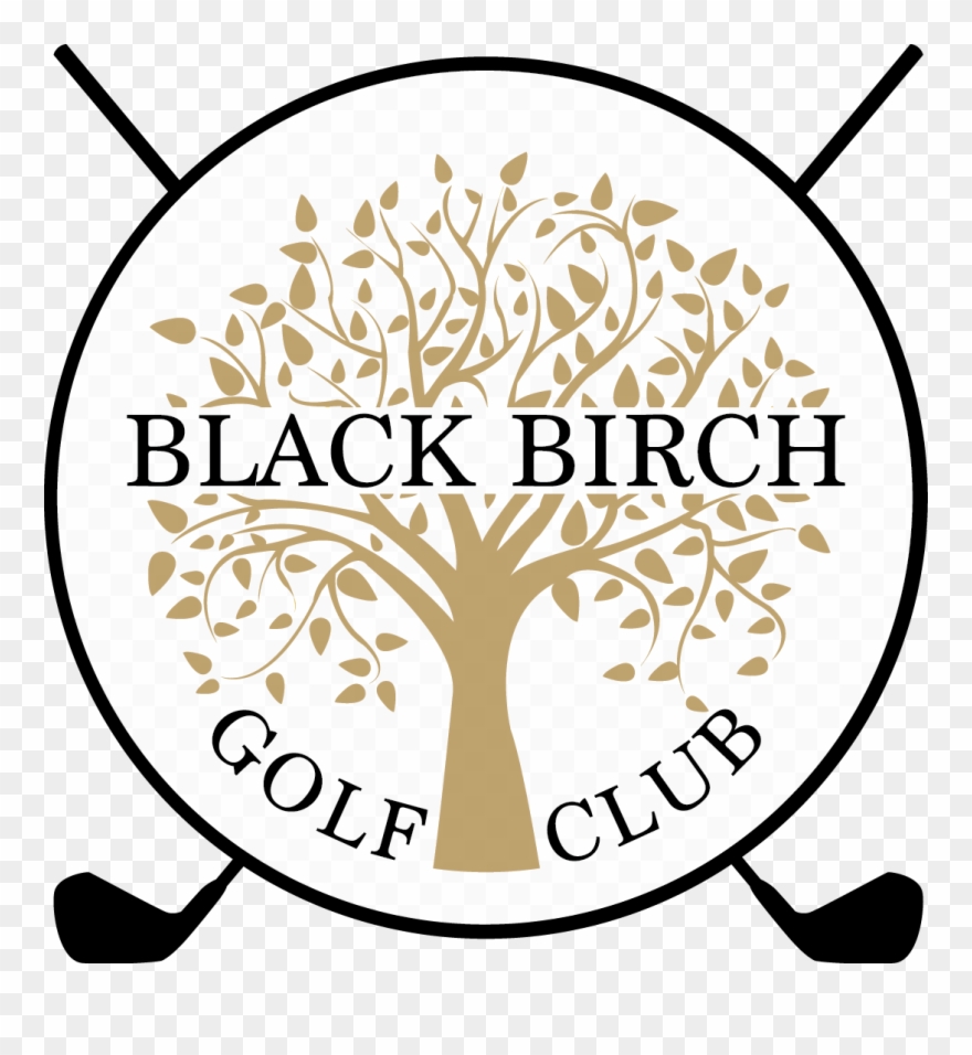 Black Birch Golf Club - Tree And Leaves Vinyl Wall Art Decal Sticker, Black, Clipart