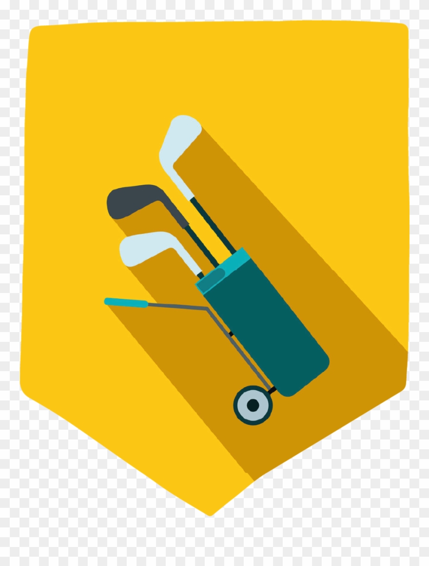 Yellow Golf Bag - Graphic Design Clipart