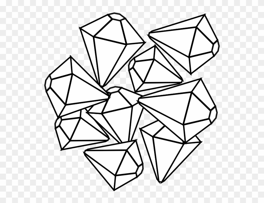 Miracle Gems Clip Art - Gems Clipart Black And White - Png Download