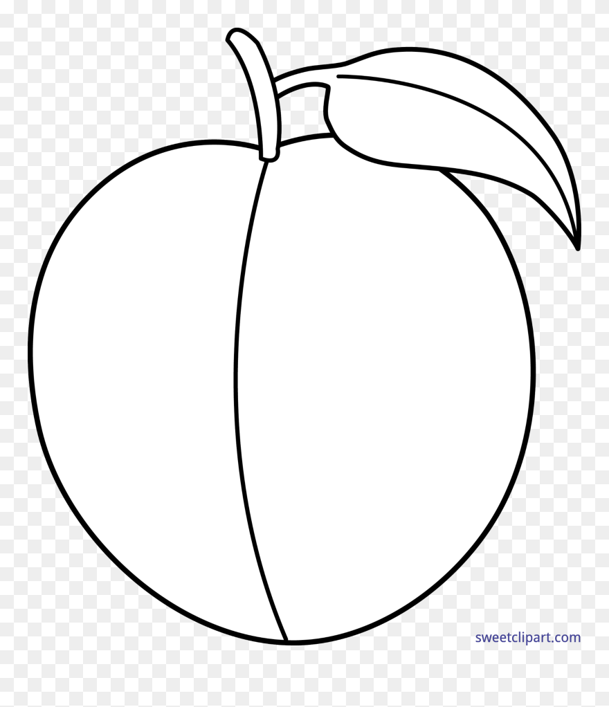 Peach Clip Art One Peach Outline Clip Art Georgia Clipart - Clipart Of Plum Black And White - Png Download