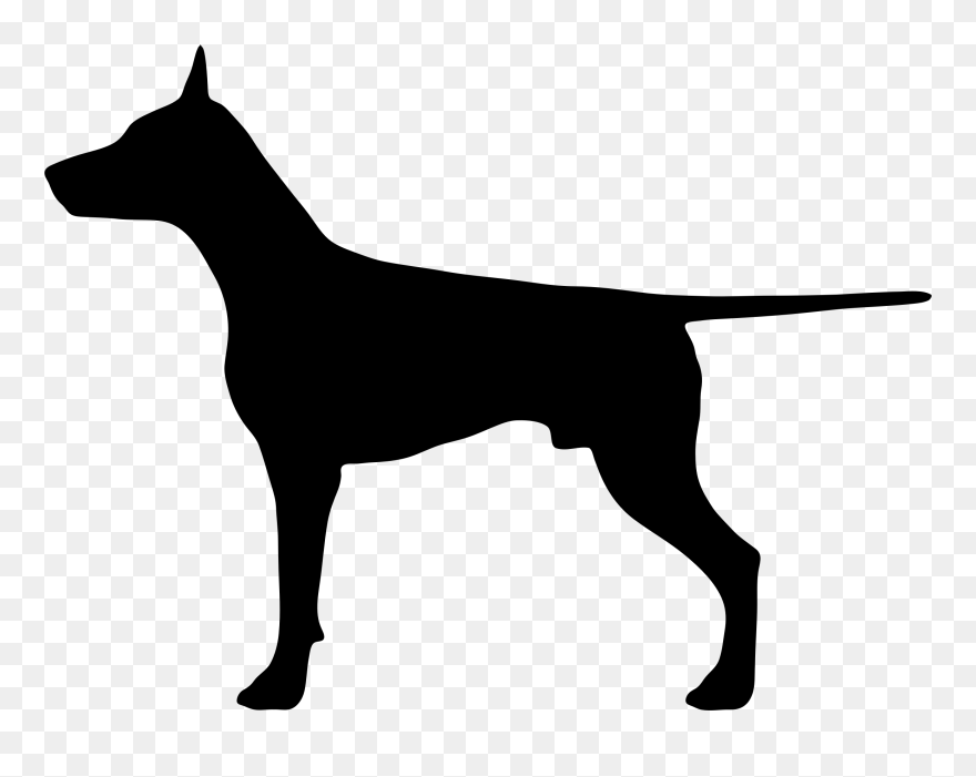 Dobermann German Shepherd Cat Bulldog Pet - Transparent Background Dog Silhouette Png Clipart