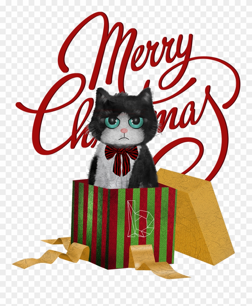 Grumpy Cat Thank You Clip Art - Cat Christmas Vector - Png Download