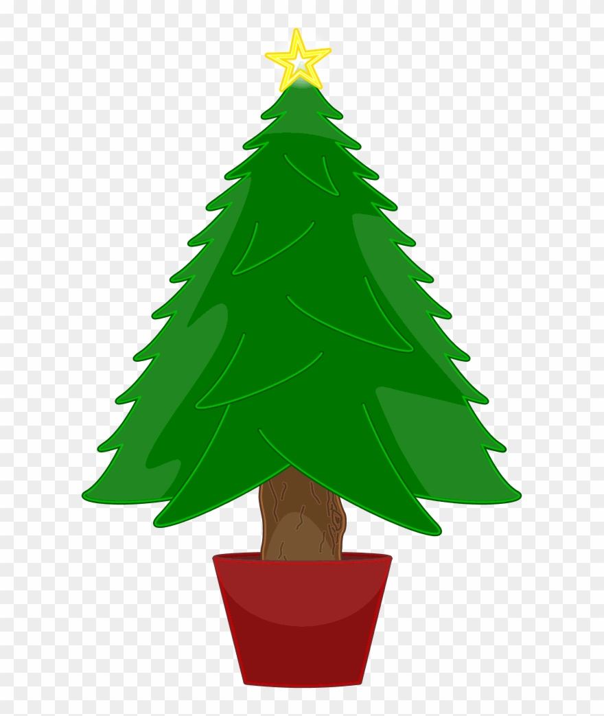 Tree - Christmas Tree Not Decorated Cartoon Clipart