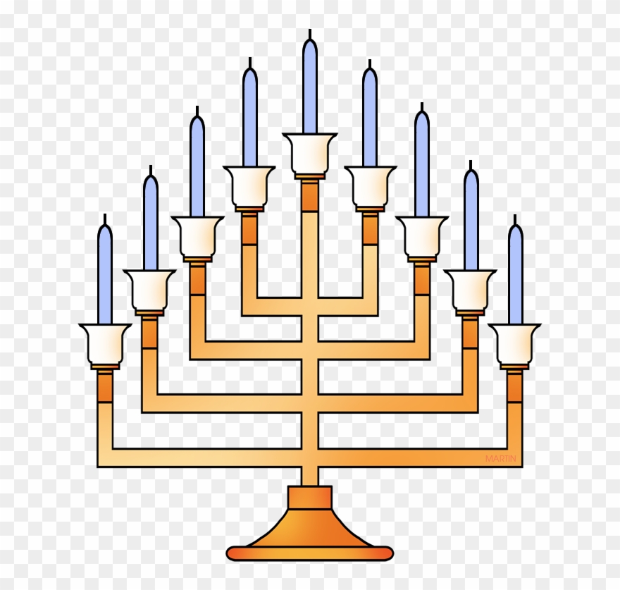 Menorah With Candles - Lighting The Menorah Clipart - Png Download