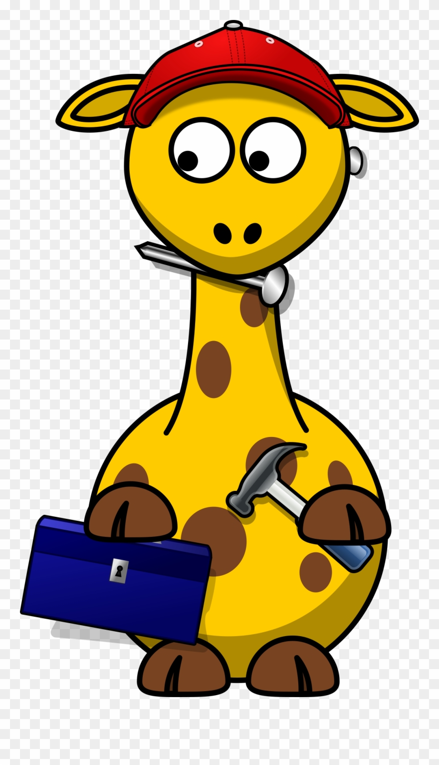 Clipart - Giraffe Craftsmen - Cartoon Giraffe - Png Download