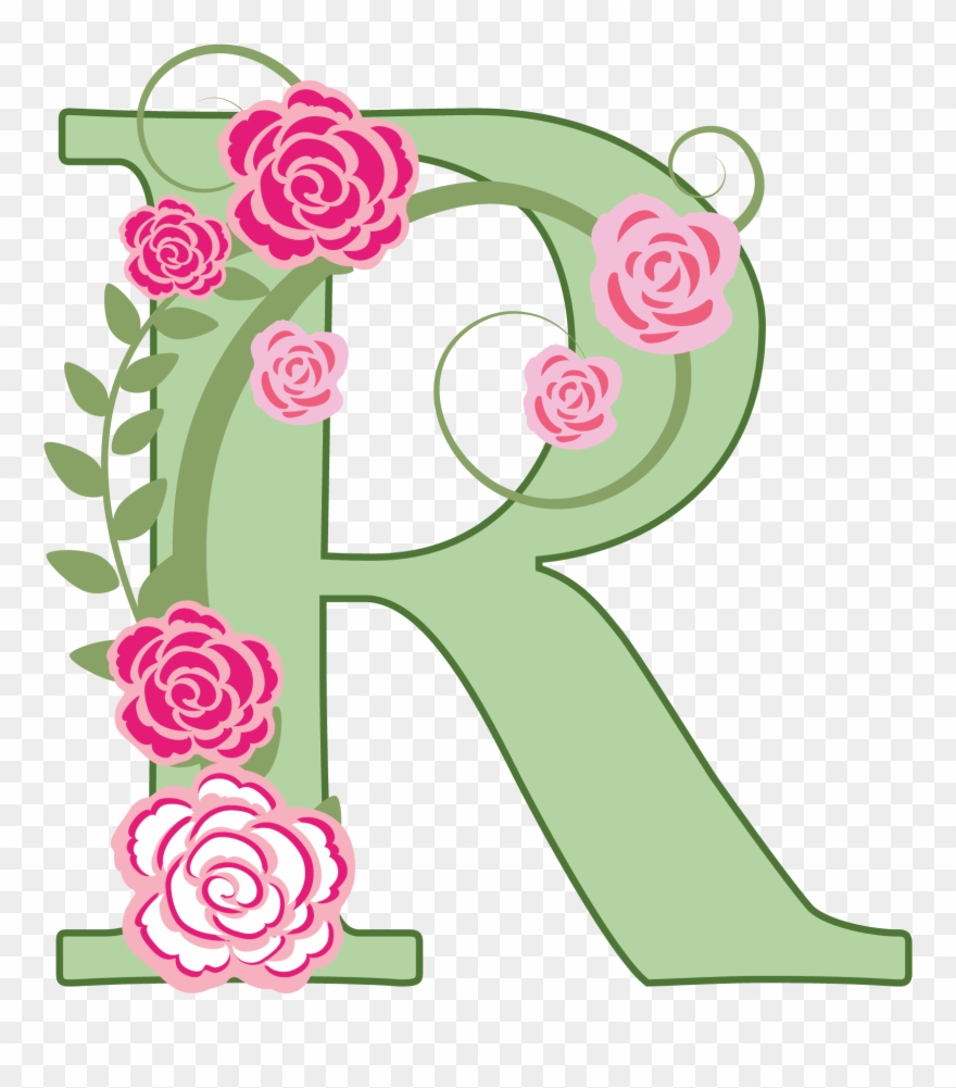 Rain Floral Notes Of Carnations, Lilies, Jasmine, Tuberose - Monogramm Rosa/schwarzes Blumen-wurfs-kissen Zierkissen Clipart