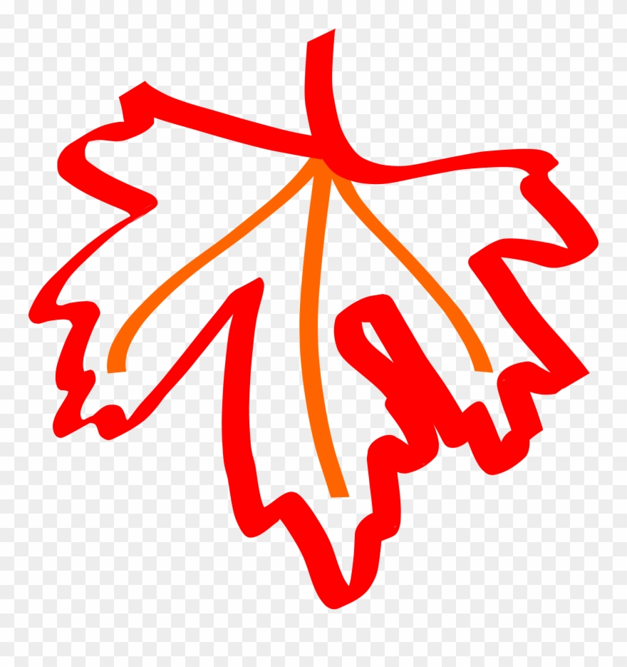 Draw Me A Leaf Png Images - Maple Leaf Outline Clipart