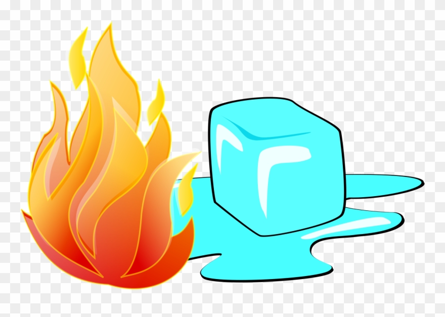 Fire And Ice Clipart - Ice Cubes And Fire - Png Download