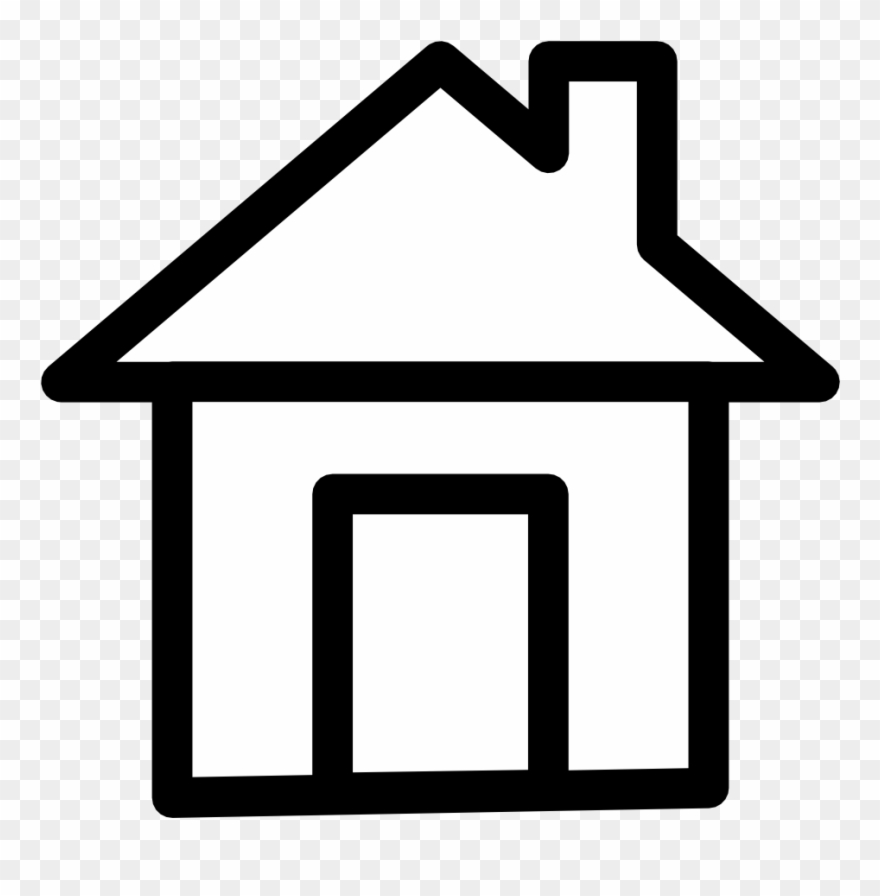 Clipart - Free - Black And White House Icon - Png Download