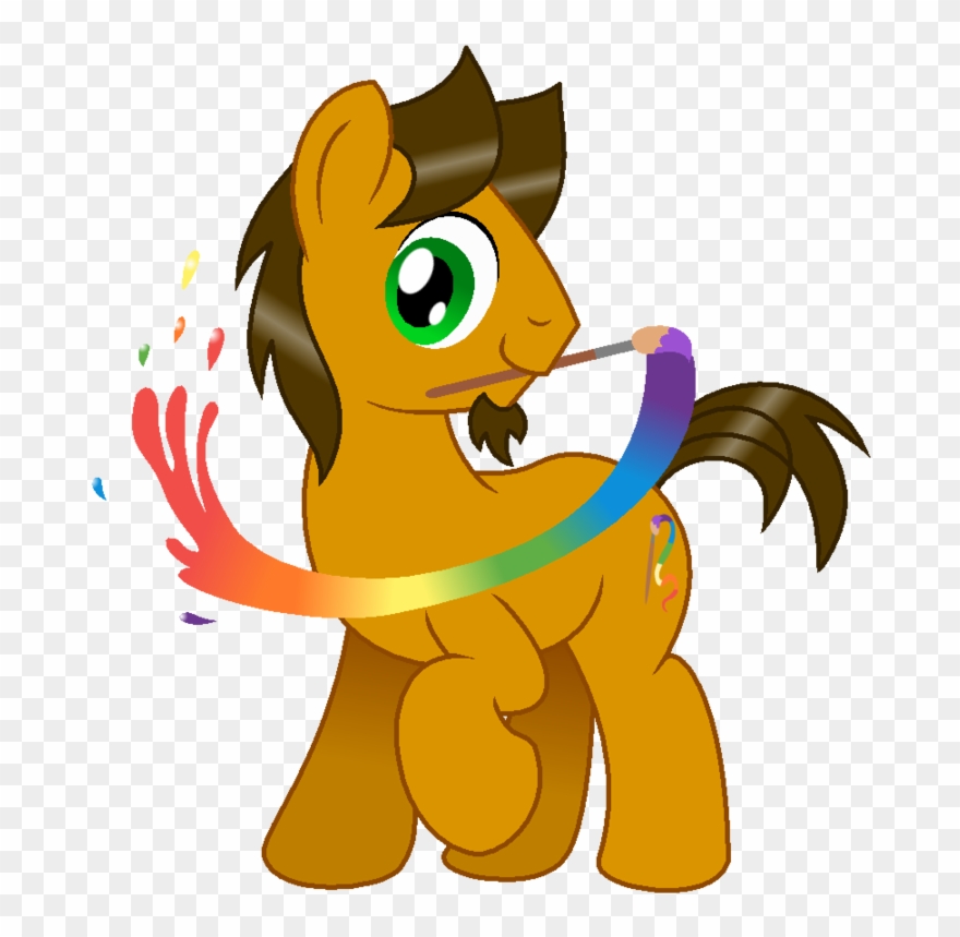 Paint Brushes With Paint On Them - Pony With Paint Brush Clipart