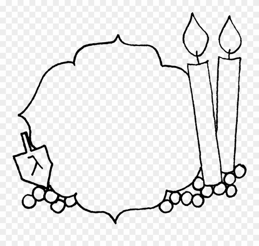 Incredible Chanukah Menorah Coloring Pages With Hanukkah - Menorah Clip Art Black And White - Png Download