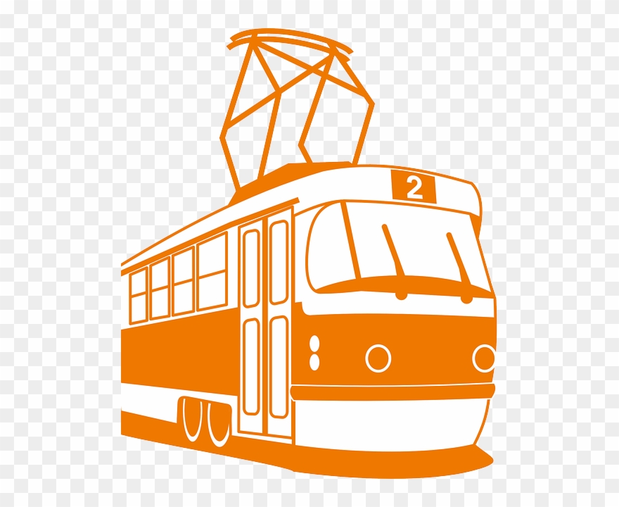 Light Rail Clip Art Clipart Trolley Train Rapid Transit - Png Download