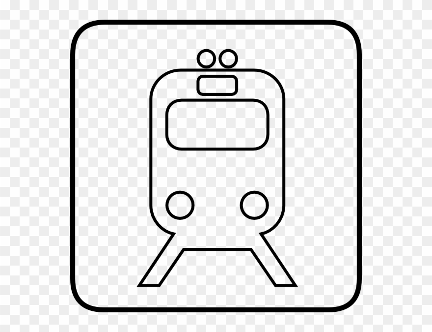 Train Black And White Sign Clip Art - Trains Cartoon Black And White - Png Download