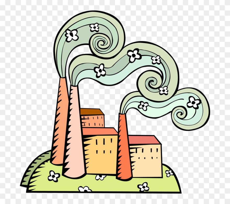 Industrialization Vs Environmental Protection - Cute Factory Clipart - Png Download