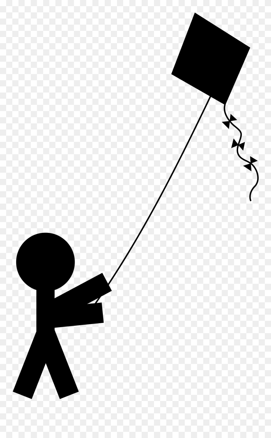 Jester Child Clipart, Vector Clip Art Online, Royalty - Kite Flying Black And White - Png Download