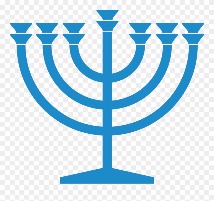 Clip Transparent Download Blue Menorah Clipart - Menorah Symbol - Png Download