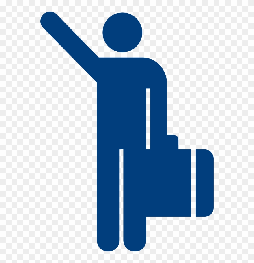 Blue Man Hailing Taxi - Travel Clipart - Png Download