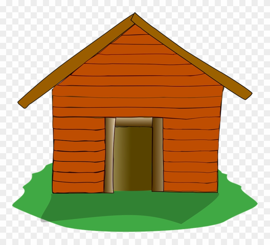 Three Little Pigs Wood House Clipart