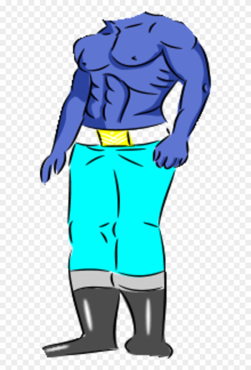 Body Builder Wearing Pants - Cartoon Body Without Head Clipart