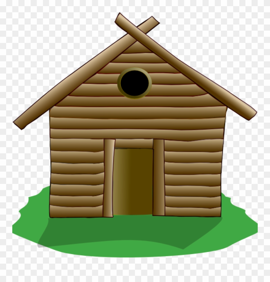 Clip Art Log Cabin Log Cabin Clip Art At Clker Vector - Wood House Three Little Pigs - Png Download