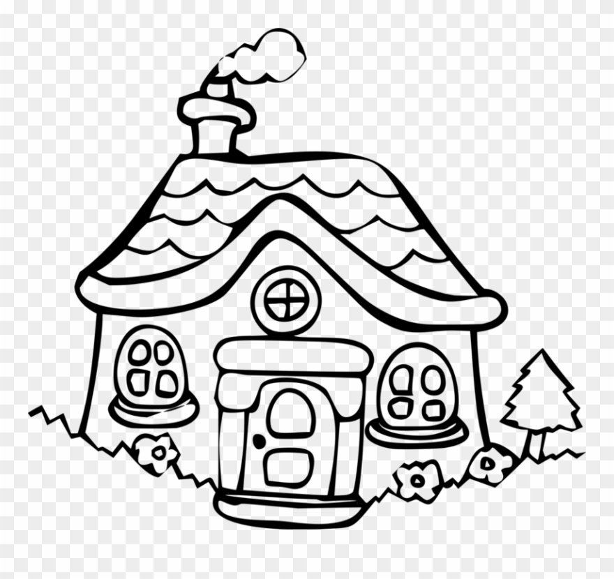 House Cottage Building Holiday Home Dwelling - Cartoon House Line Drawing Clipart