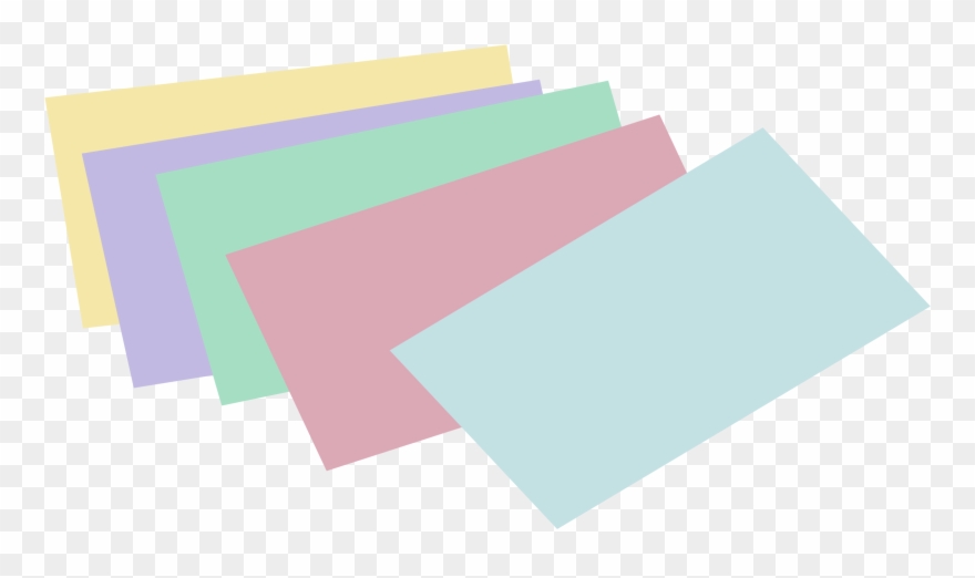 Stack Of Unlined Colored Index Cards - Index Cards Clipart Png Transparent Png