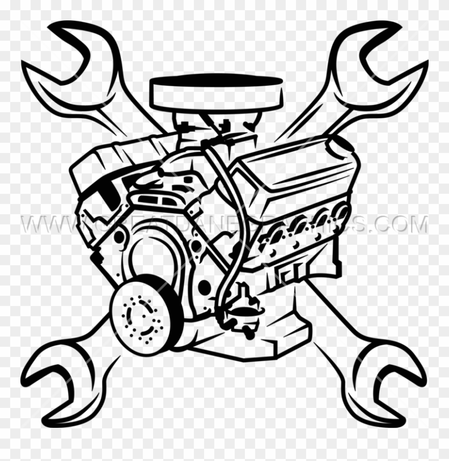 Vector Free Download Collection Of Engine - Engine Block And Wrenches Clipart