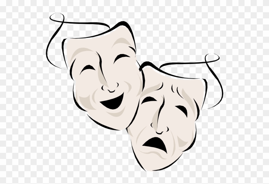 Acting Drawing Clip Stock - Theatre Masks Drawings Png Transparent Png