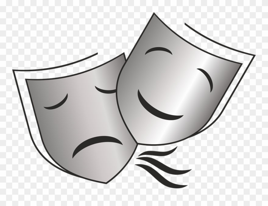 Actor Clipart Theater Faces - Play Mask - Png Download