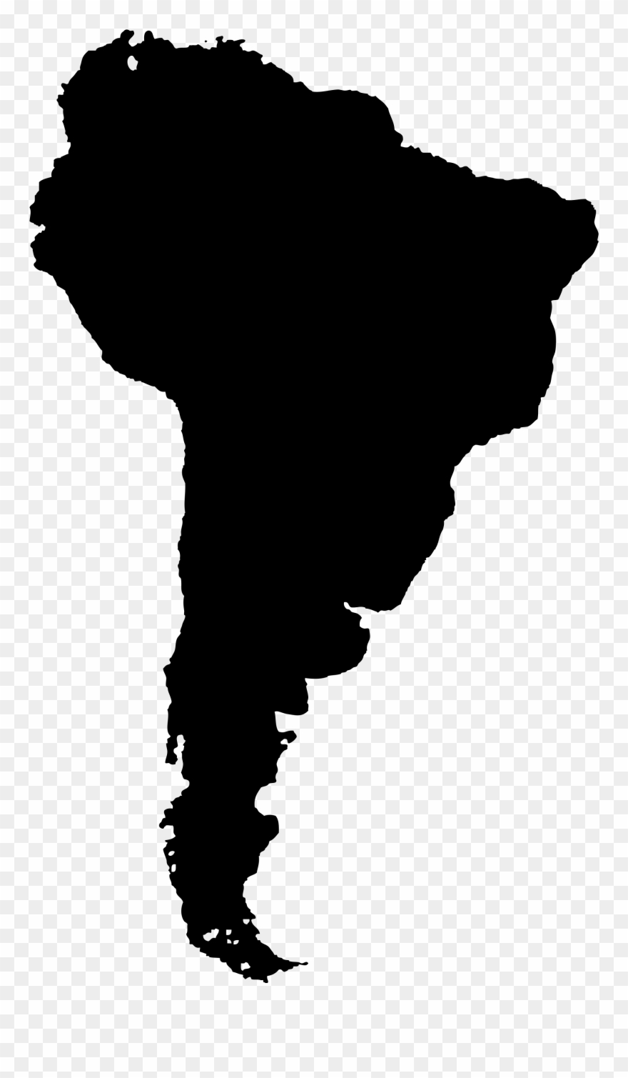 America Silhouette At Getdrawings - South America Silhouette Png Clipart