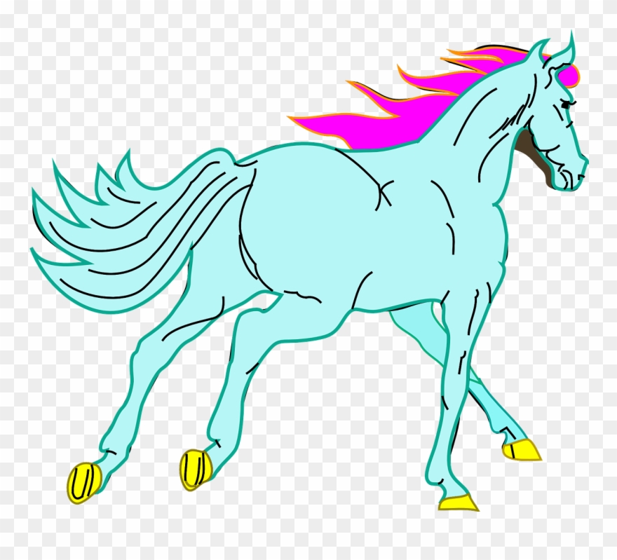Horse Fantasy Pink Mane Running Png Image - Horse Clipart