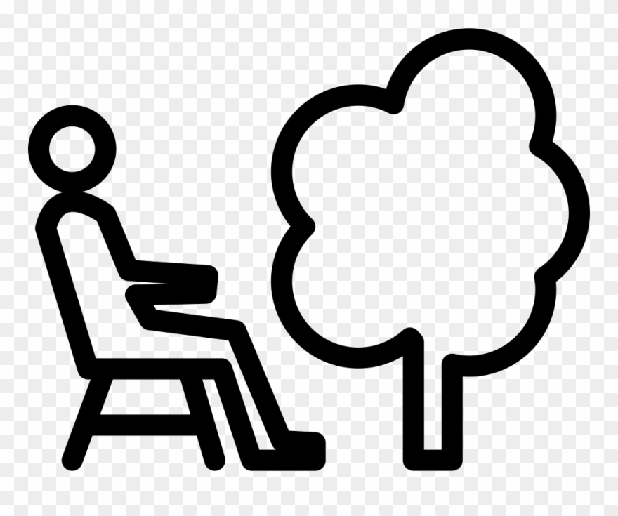 Person Sitting On A Chair Beside A Tree Comments - Icono Persona Sentada Png Clipart