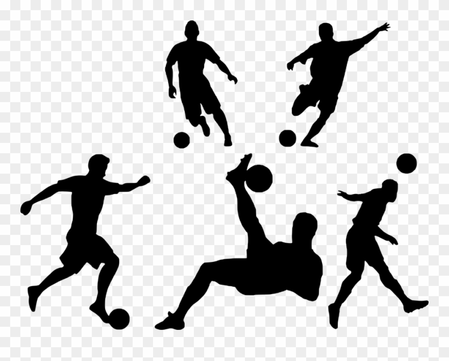 Silhouette Football Player 3, Buy Clip Art - Vektor Orang Main Bola - Png Download