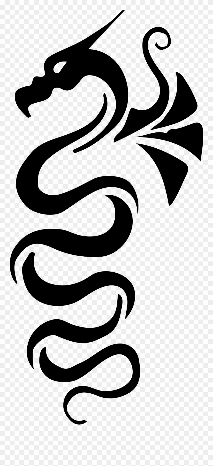 Big Image - Poster Naga Hitam Putih Clipart