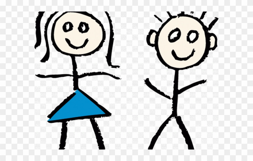 Girl Stick Figure 28 600 X - Stick Figure Boy And Girl Clip Art - Png Download