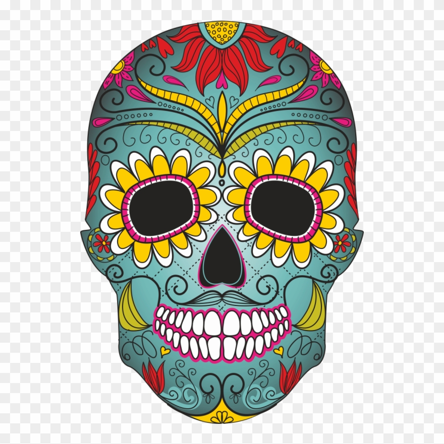 Calavera Clip Art Transprent - Day Of The Dead Skull Clipart - Png Download