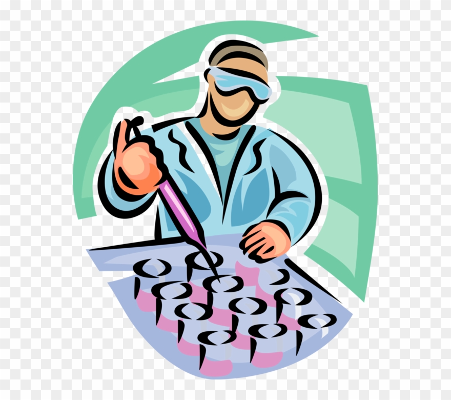 Vector Illustration Of Laboratory Scientist Technician - Test Tube Clipart