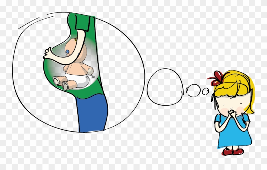 Edith's Mummy Has Got A Baby In Her Tummy - Cartoon Clipart