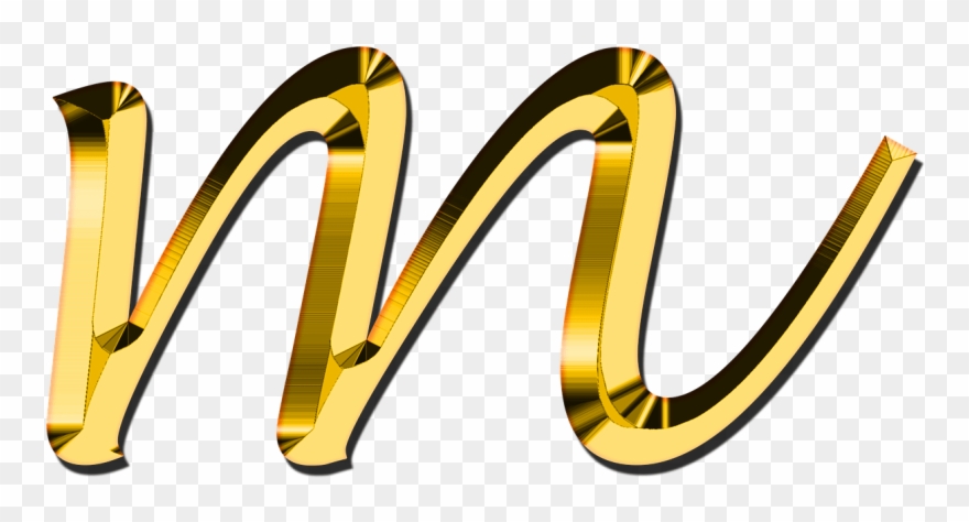 Small Letter M - Golden Buchstaben S Png Clipart