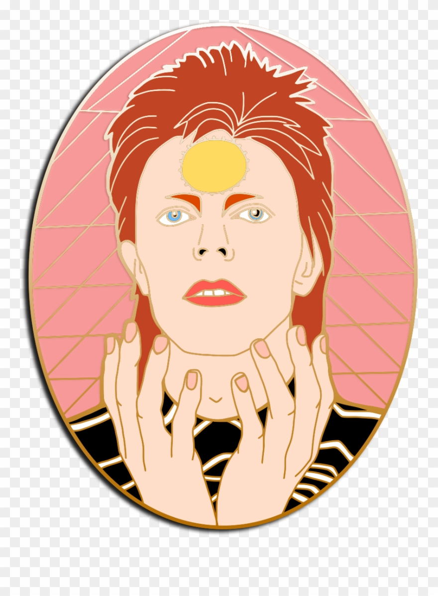 David Bowie Hard Enamel Lapel Pin Concept Art - David Bowie Enamel Pin Clipart