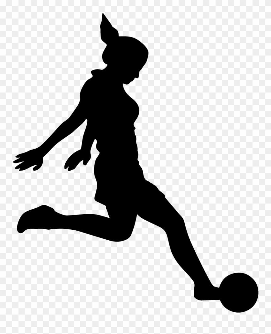 Soccer - Girl Footballer Wall Art Sticker Decal, Black, Size Clipart