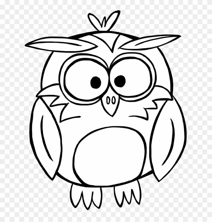 Clip Freeuse Outline Huge Freebie Download - Black And White Outline Owl - Png Download