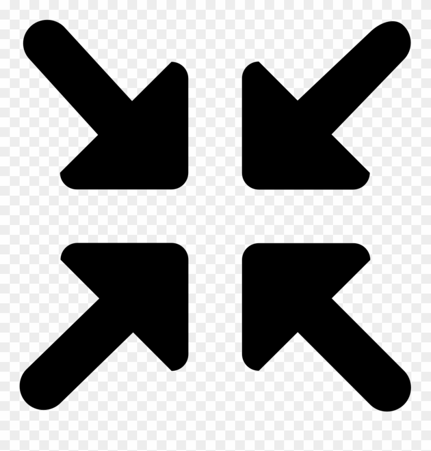 Arrow, Control, Media, Minimize, Reduce, Reduction - Exit Full Screen Icon Clipart